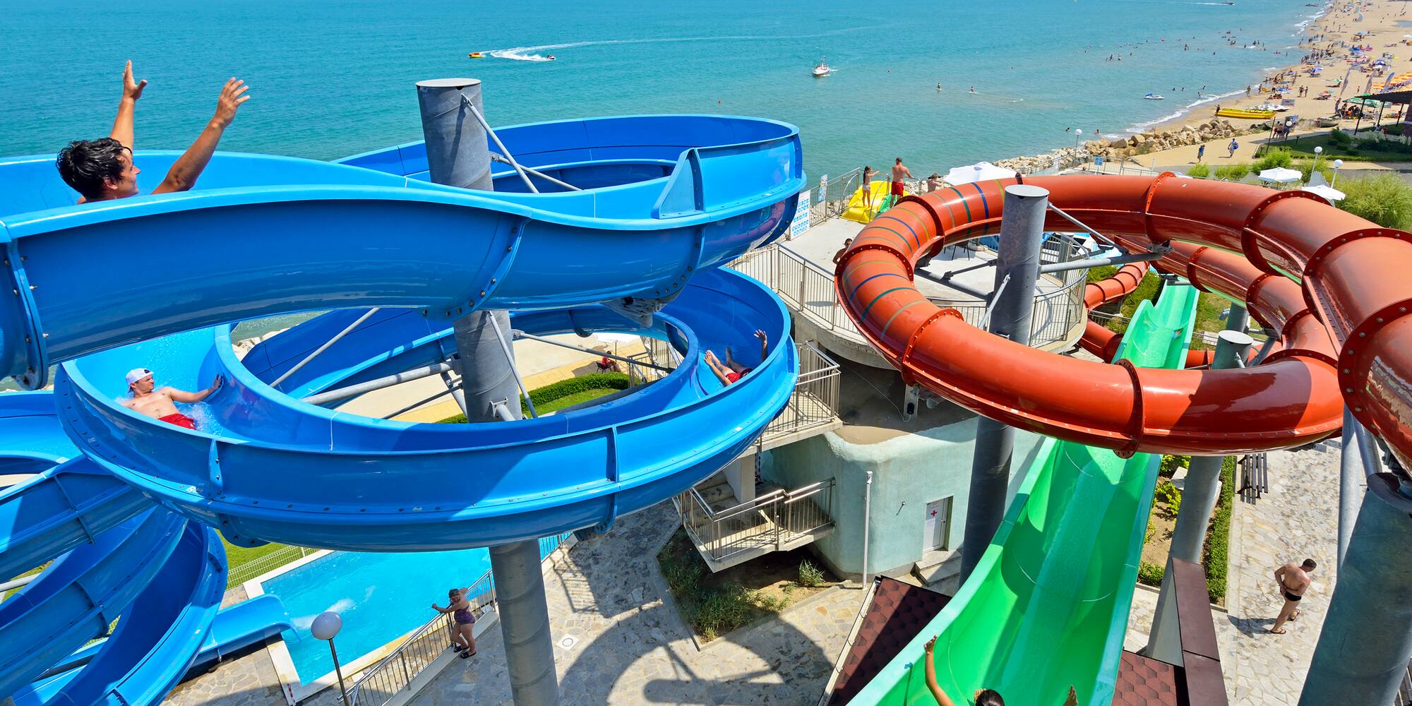 a water slide at a water park