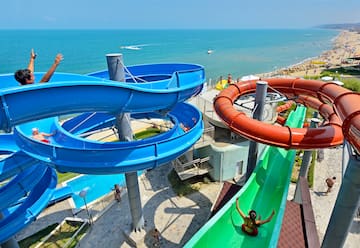 a water slide at a water park