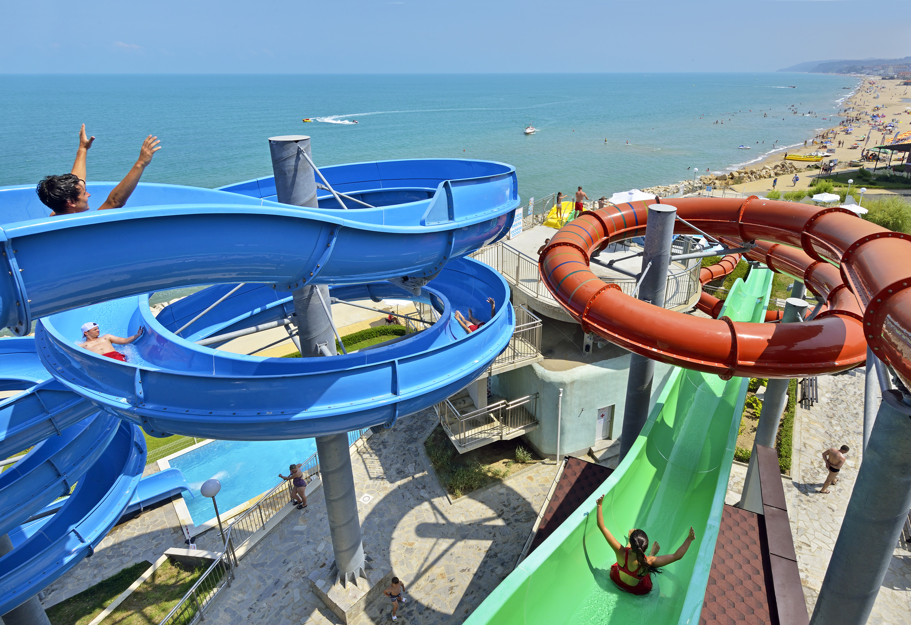 a water slide at a water park