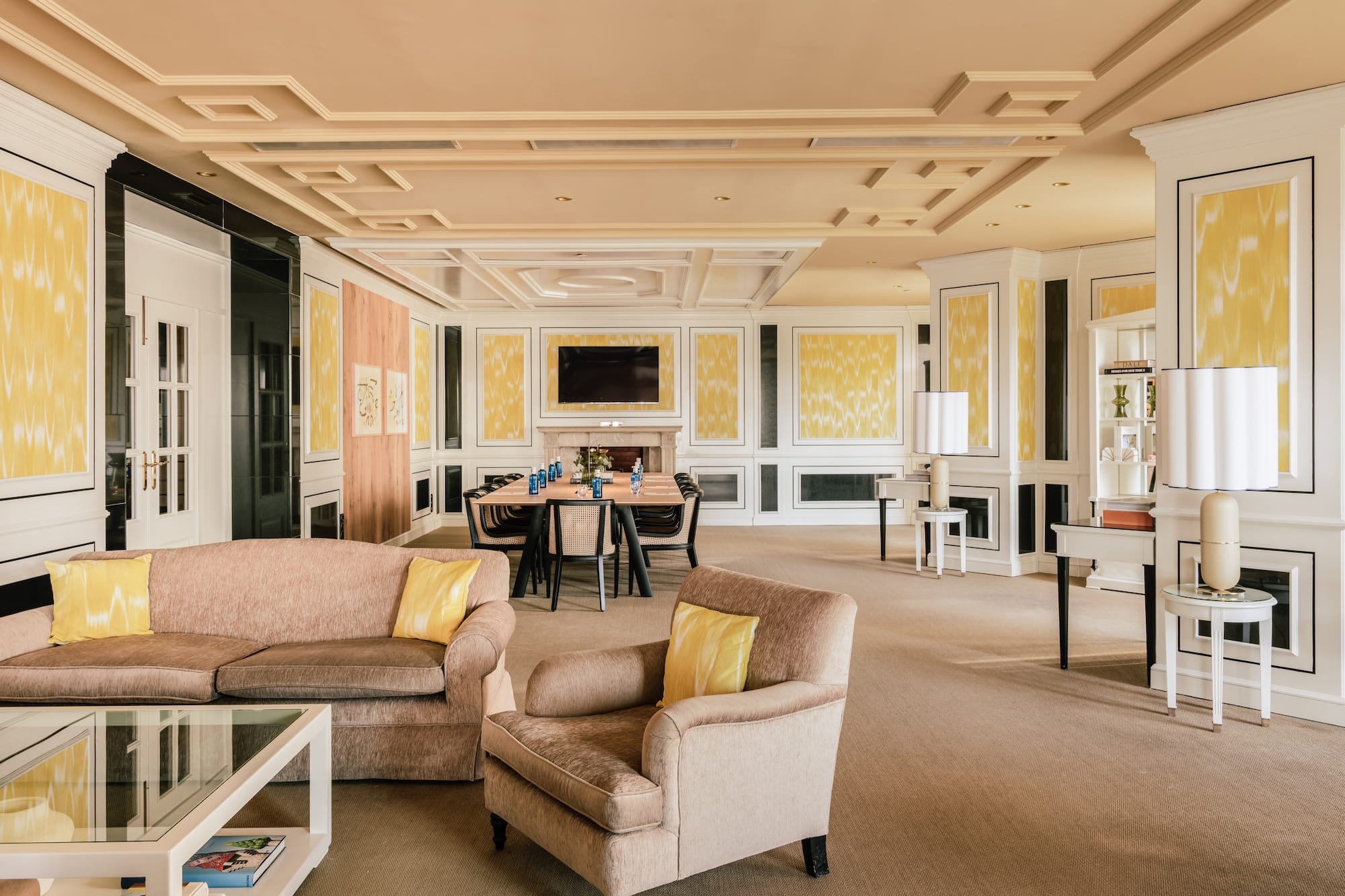 a room with couches and a table