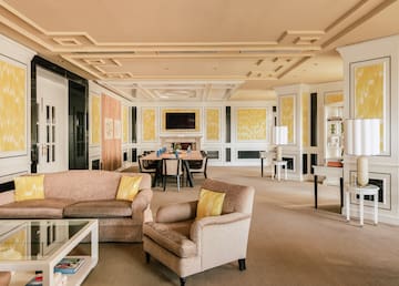 a room with couches and a table