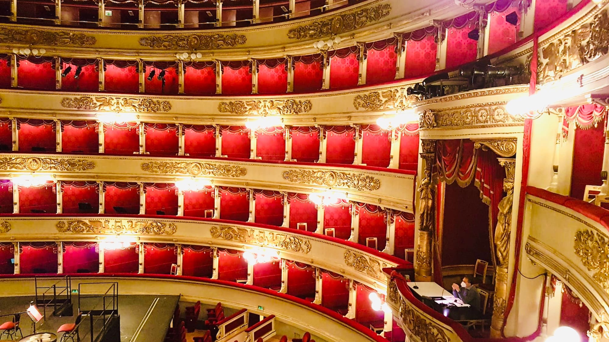 a red and gold theater