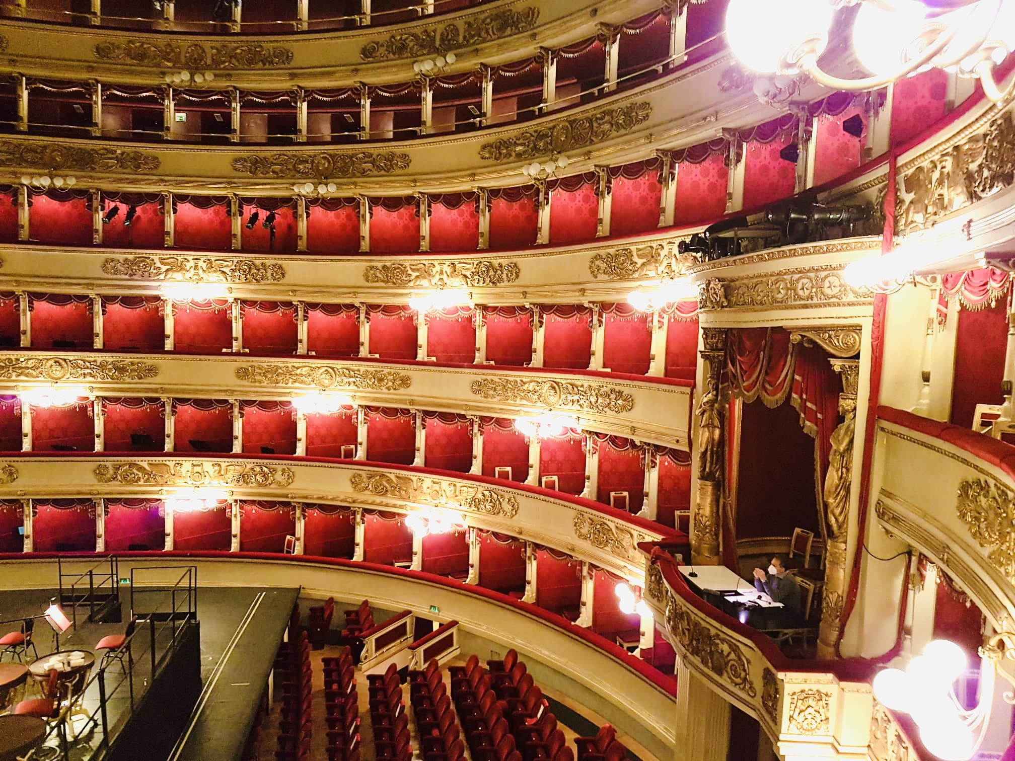 a red and gold theater