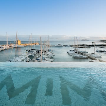 a pool with boats in the water