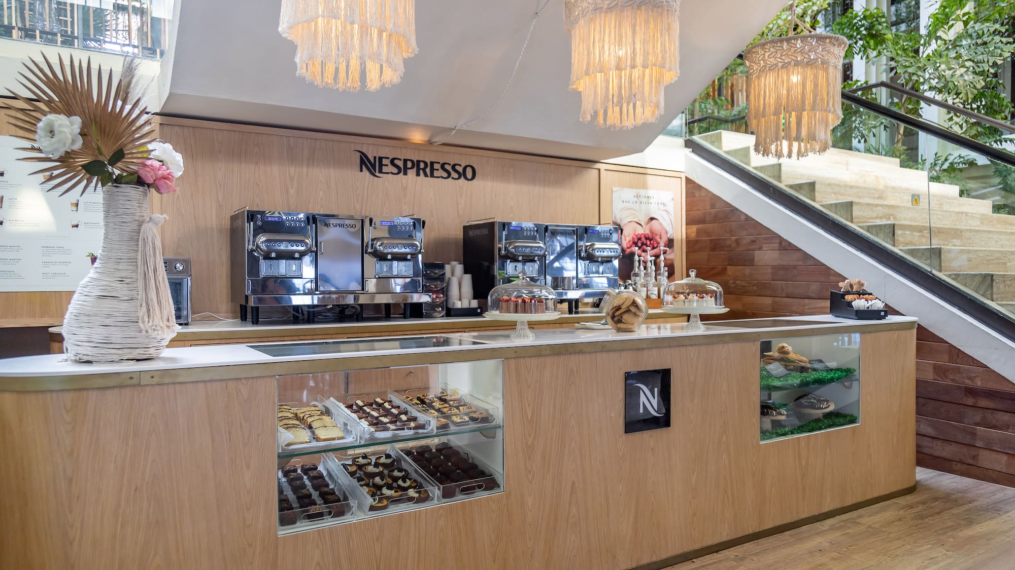 a counter with a variety of food items on it