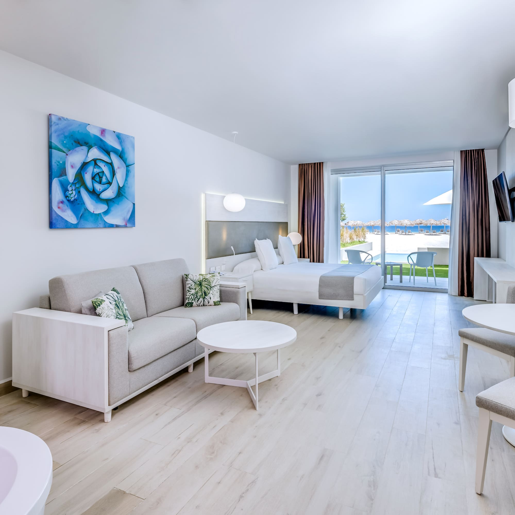 a room with a bed and a couch