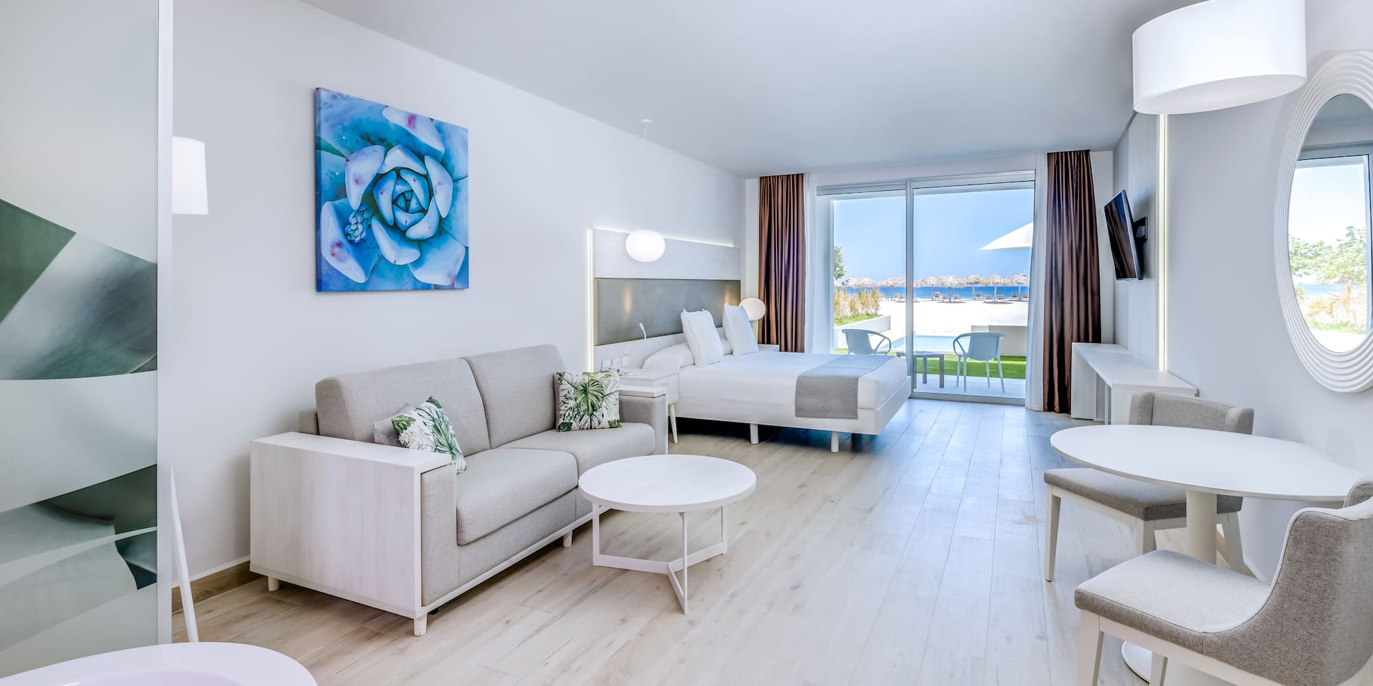 a room with a bed and a couch