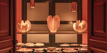 a display of food on a shelf