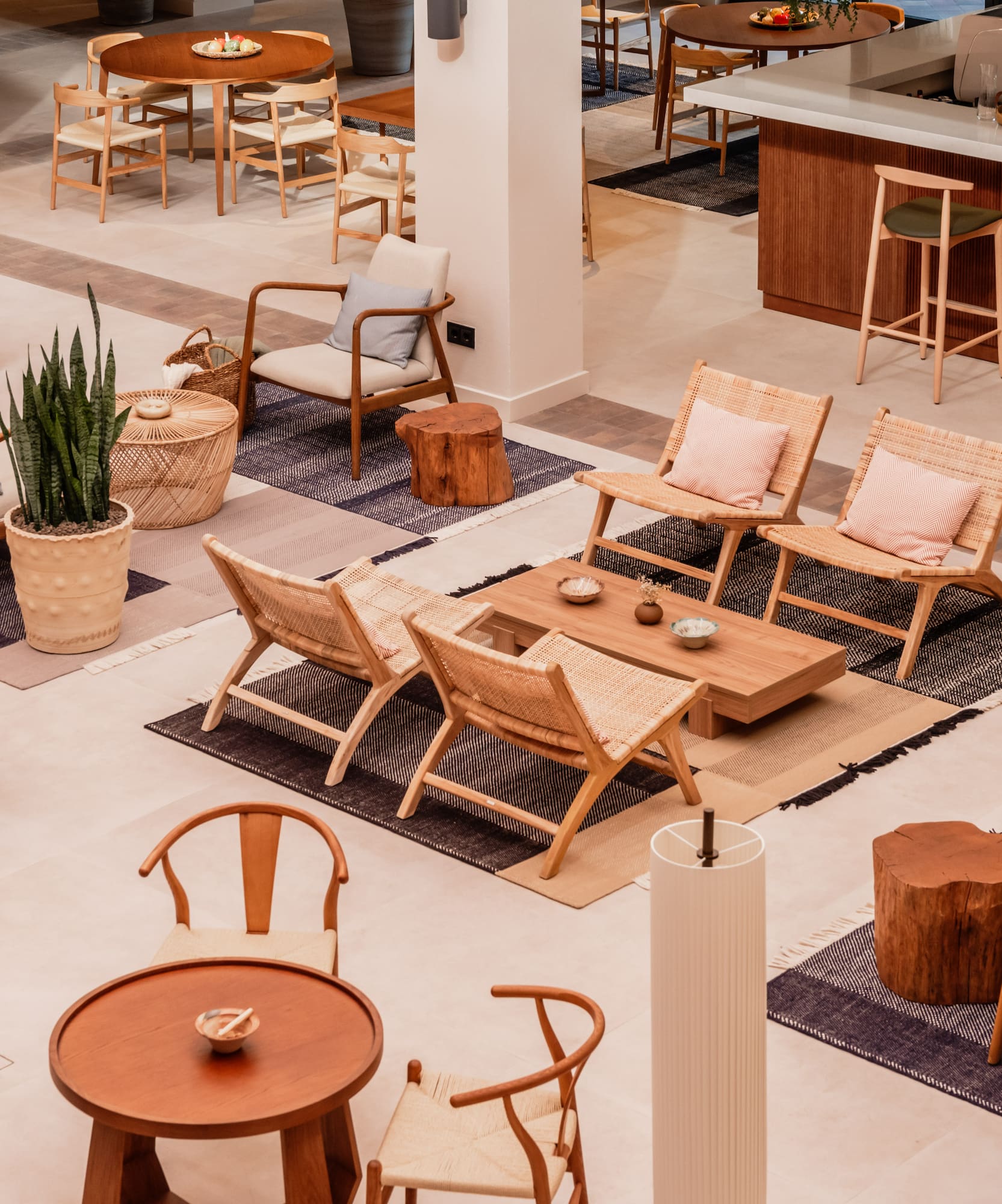 a room with chairs and tables