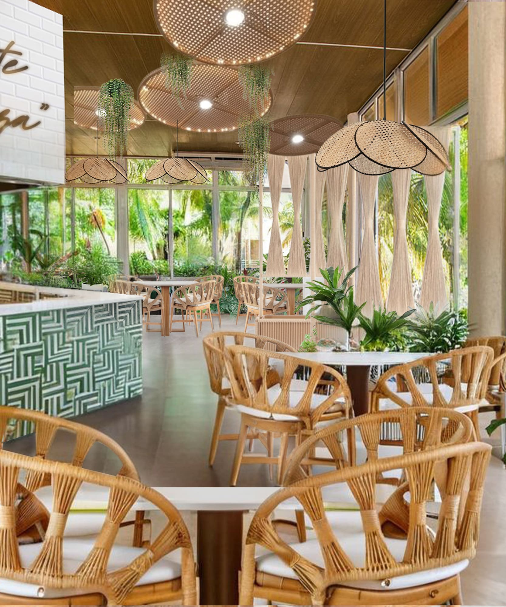 a restaurant with tables and chairs