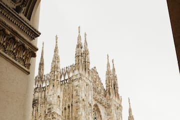 a large stone building with spires