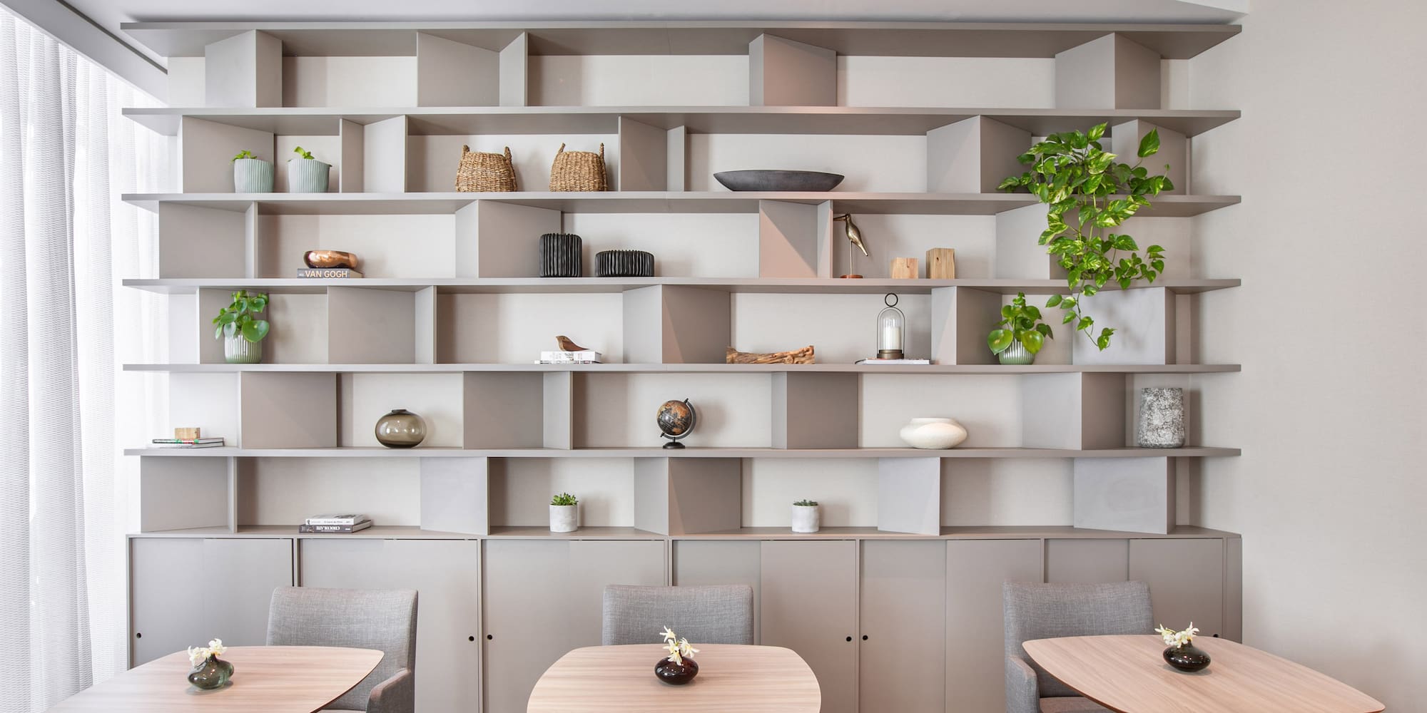 a table with different food items