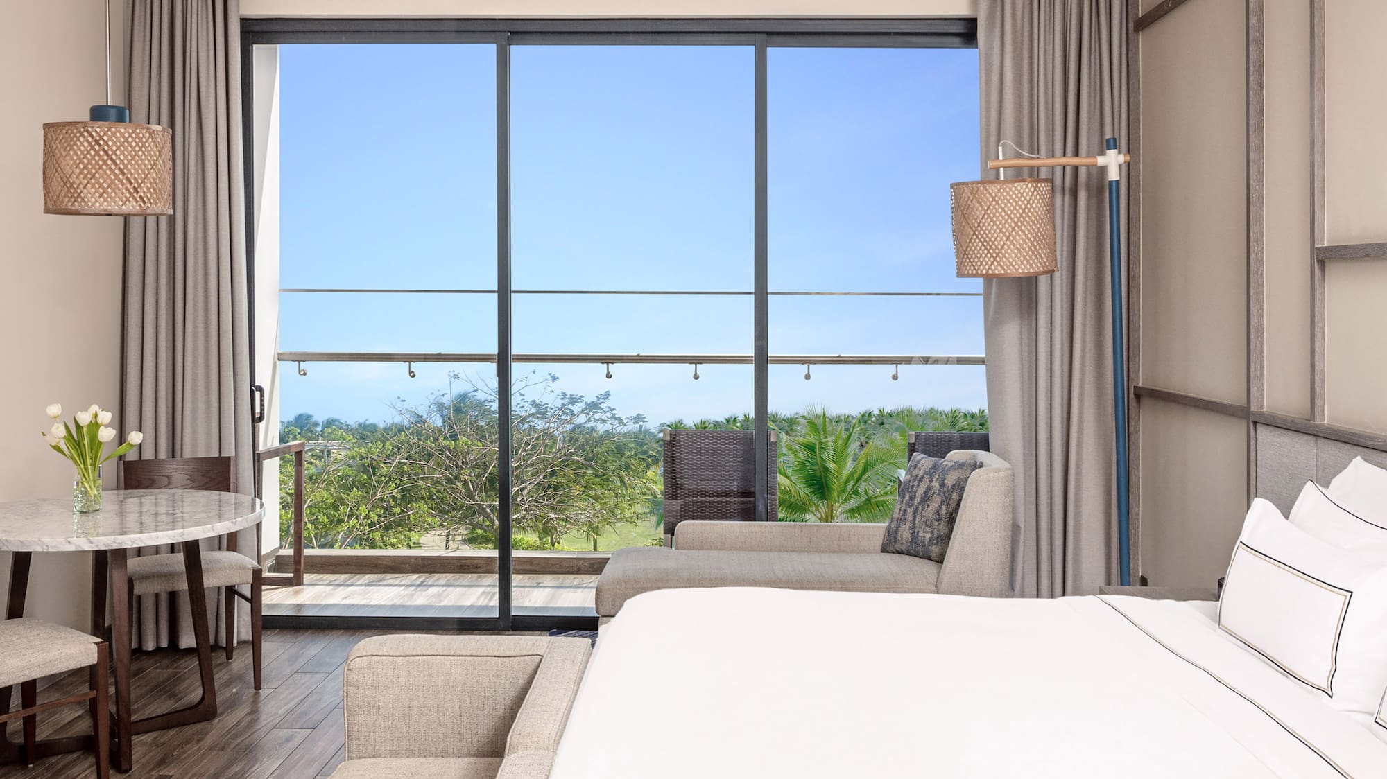 a room with a bed and a couch