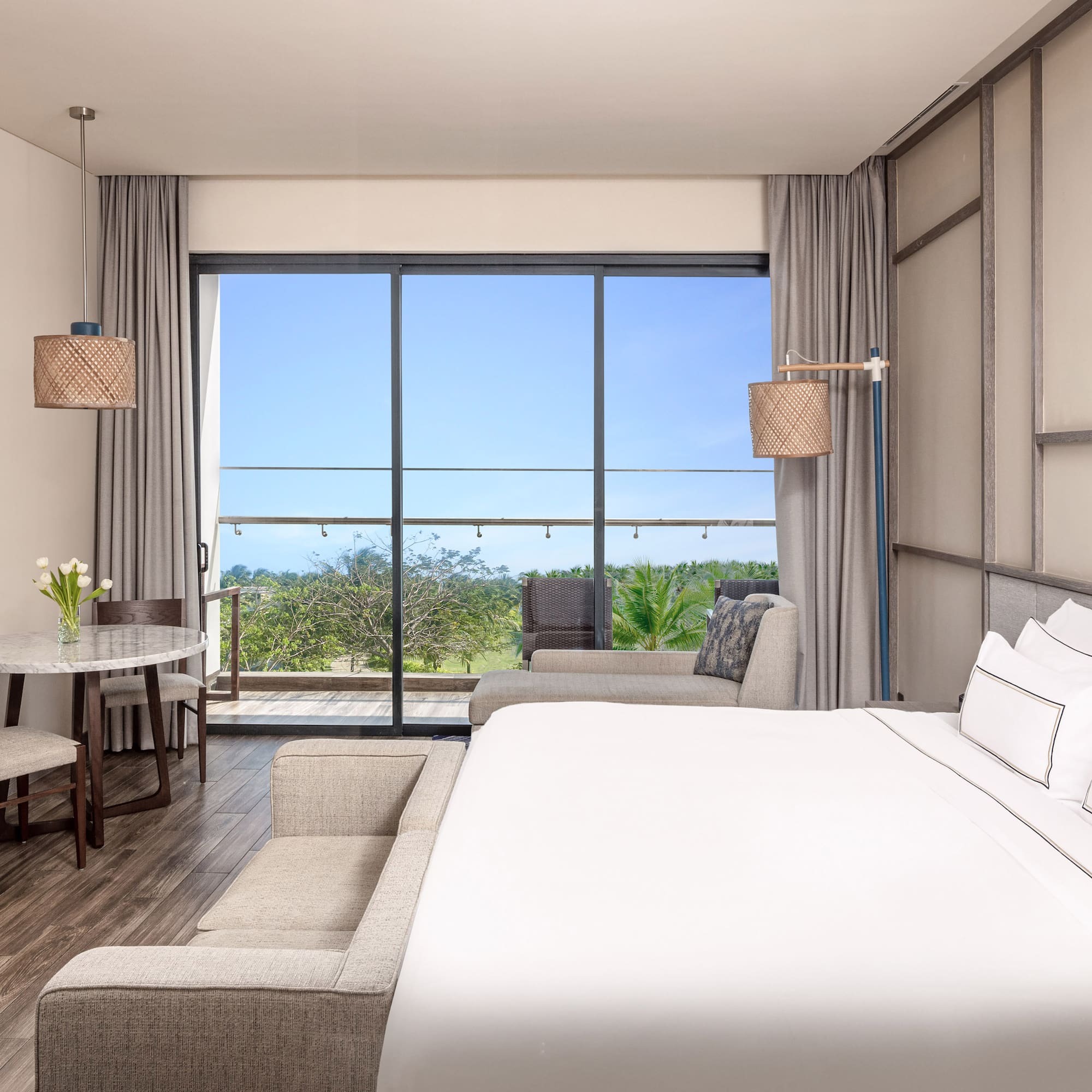 a room with a bed and a couch