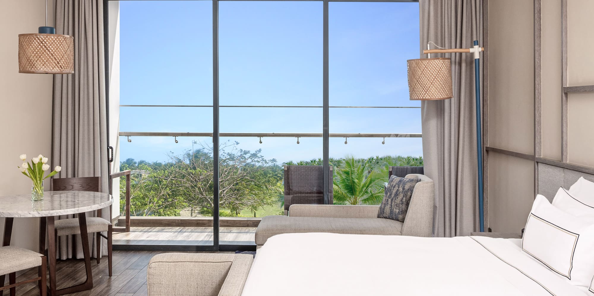 a room with a bed and a couch