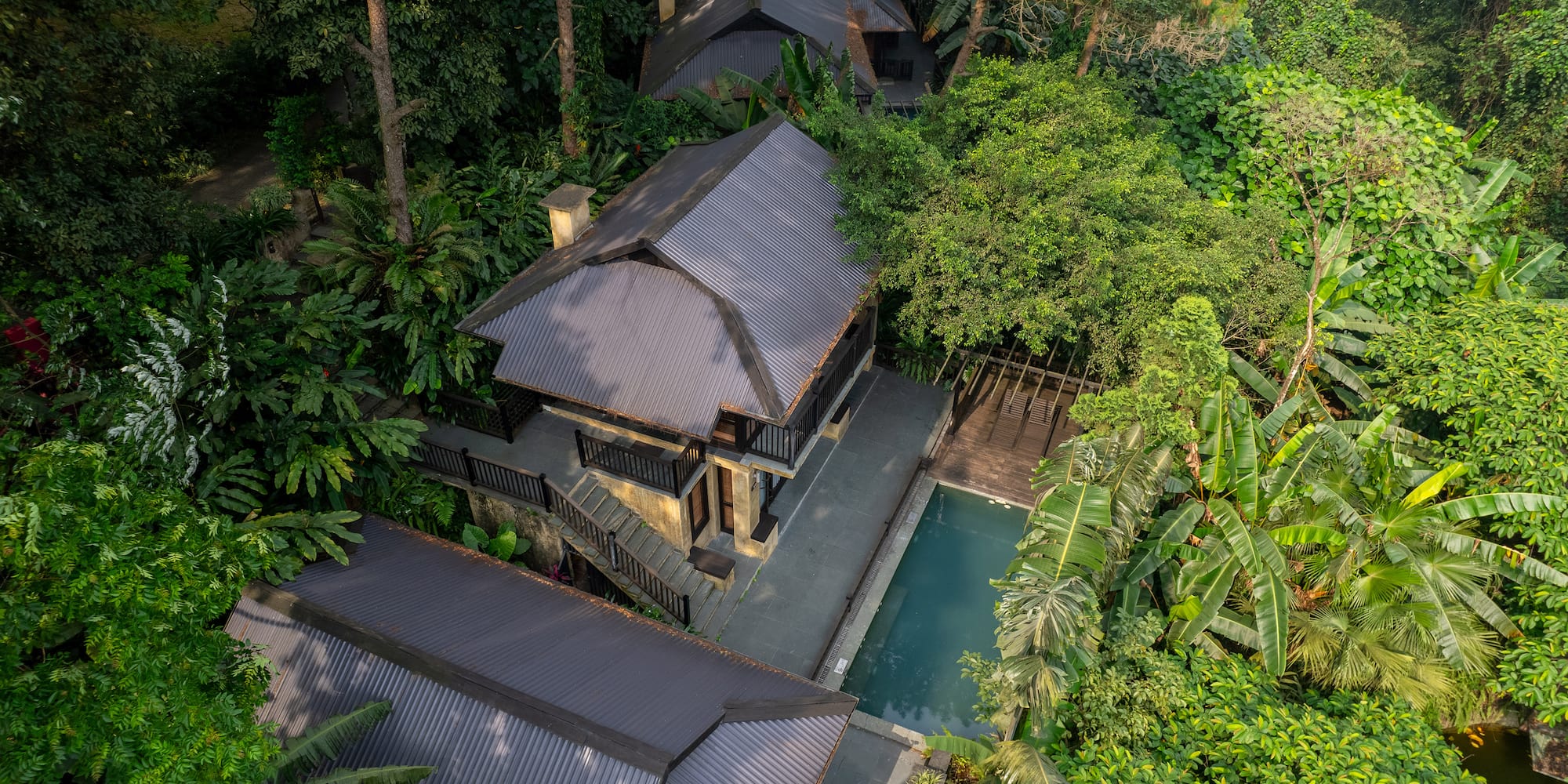 a house surrounded by trees
