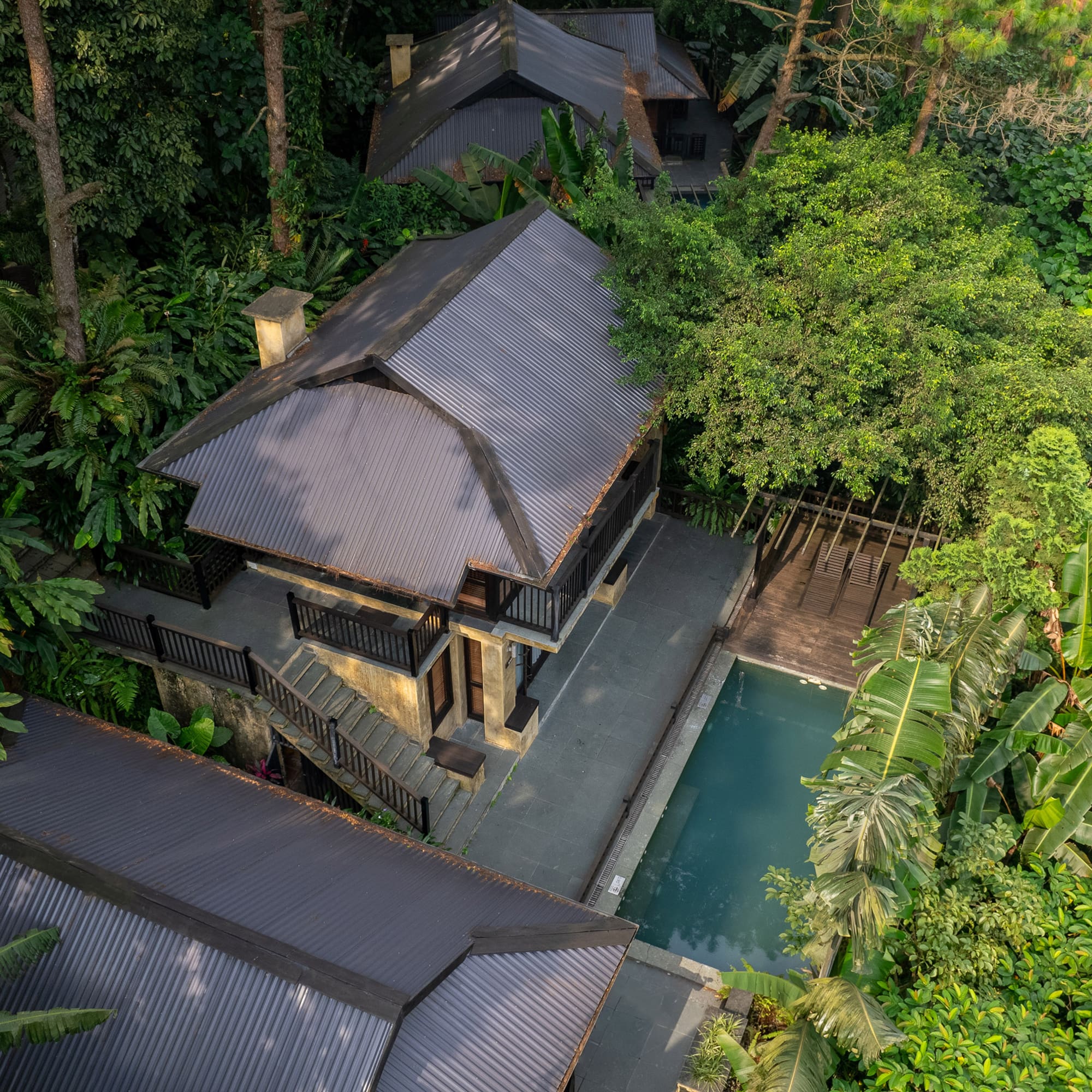 a house surrounded by trees