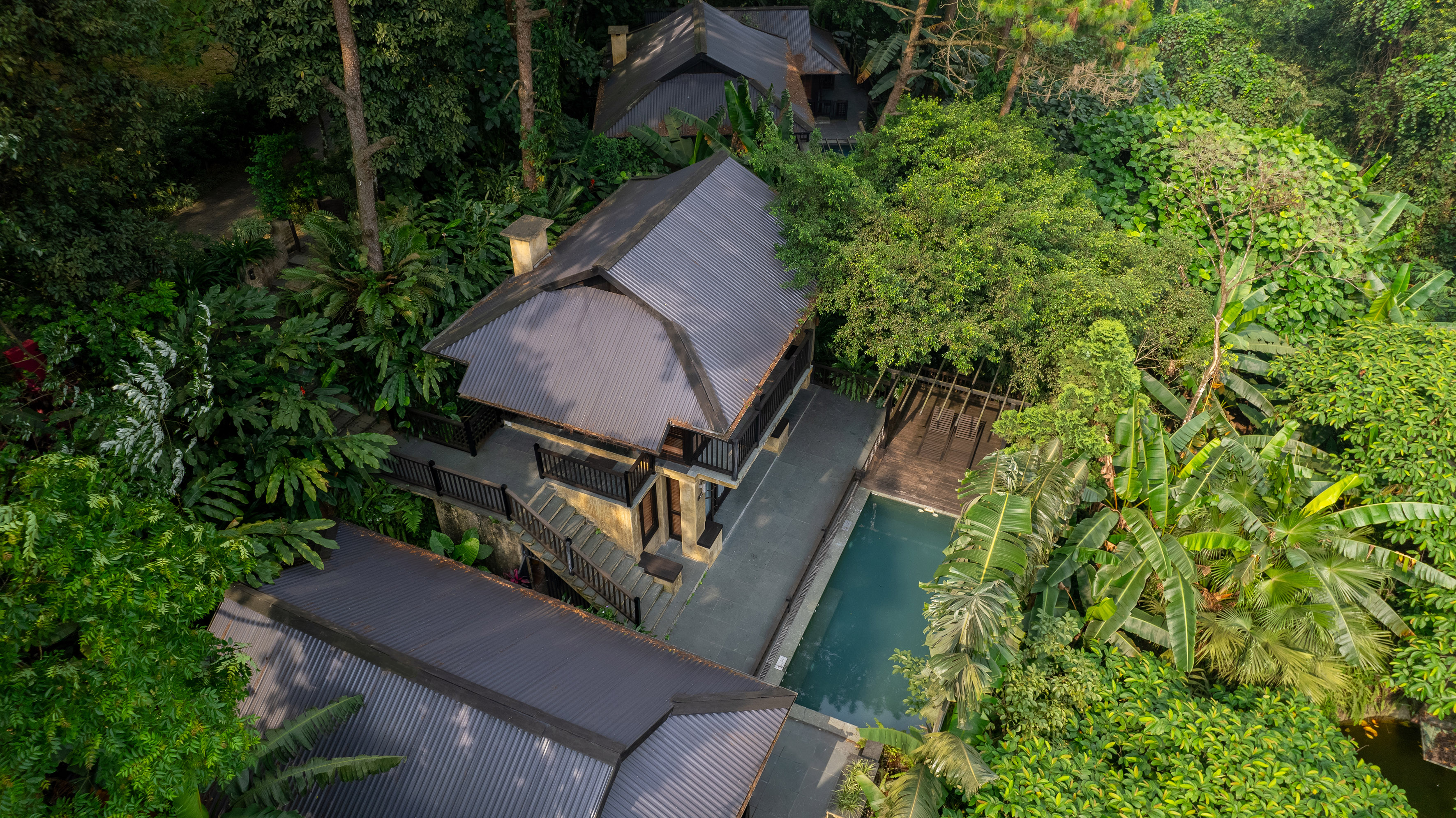 a house surrounded by trees