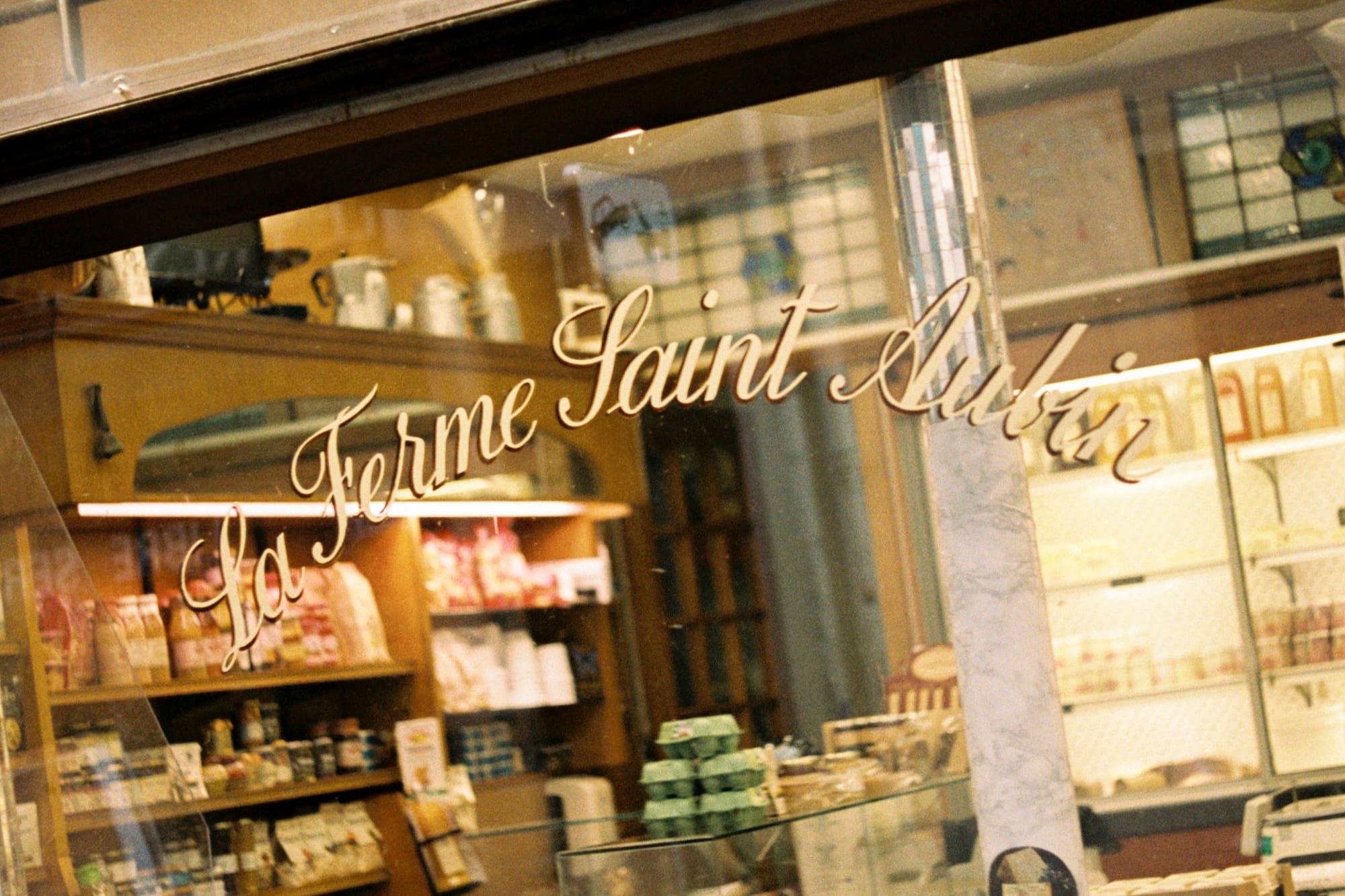 a storefront with a sign