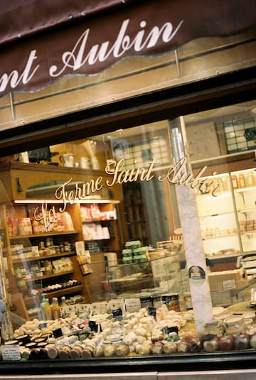 a storefront with a sign