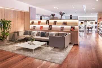 a room with a couch and a table