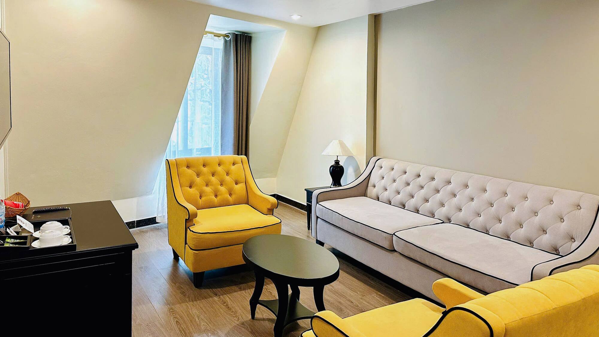 a room with couches and chairs