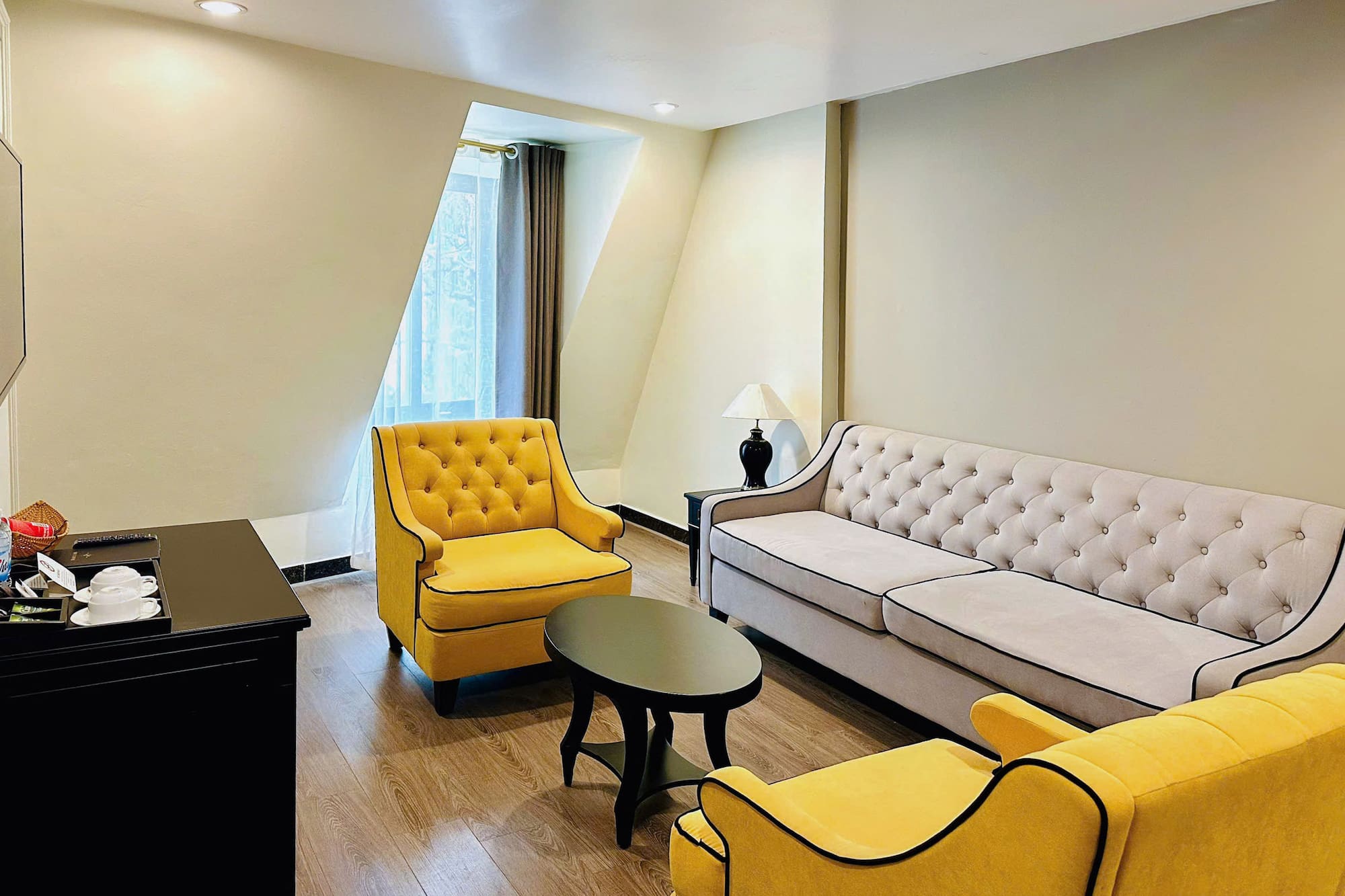 a room with couches and chairs