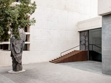 a tree next to a building