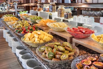 a buffet with different types of fruits