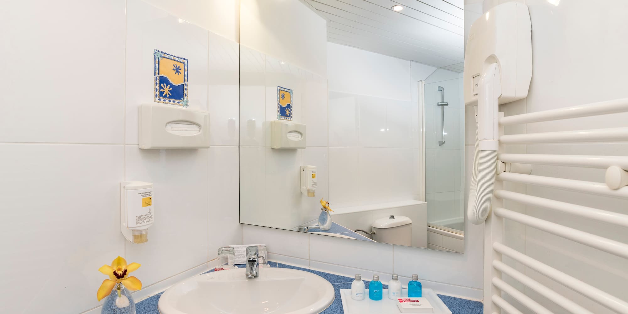 a bathroom with a sink and mirror