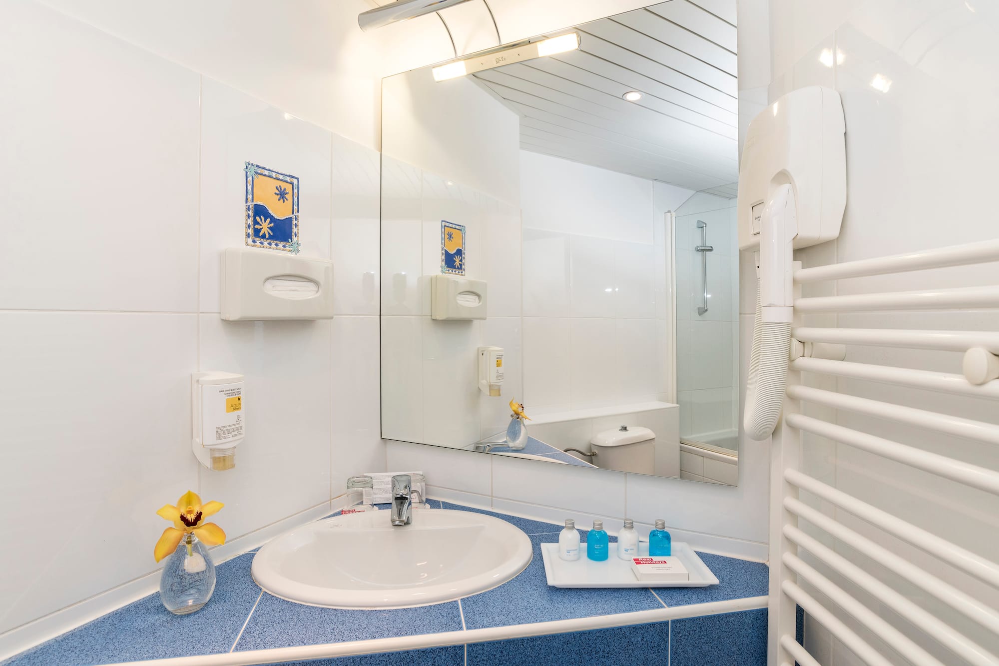 a bathroom with a sink and mirror