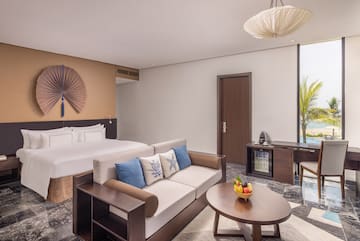a room with a bed and a couch