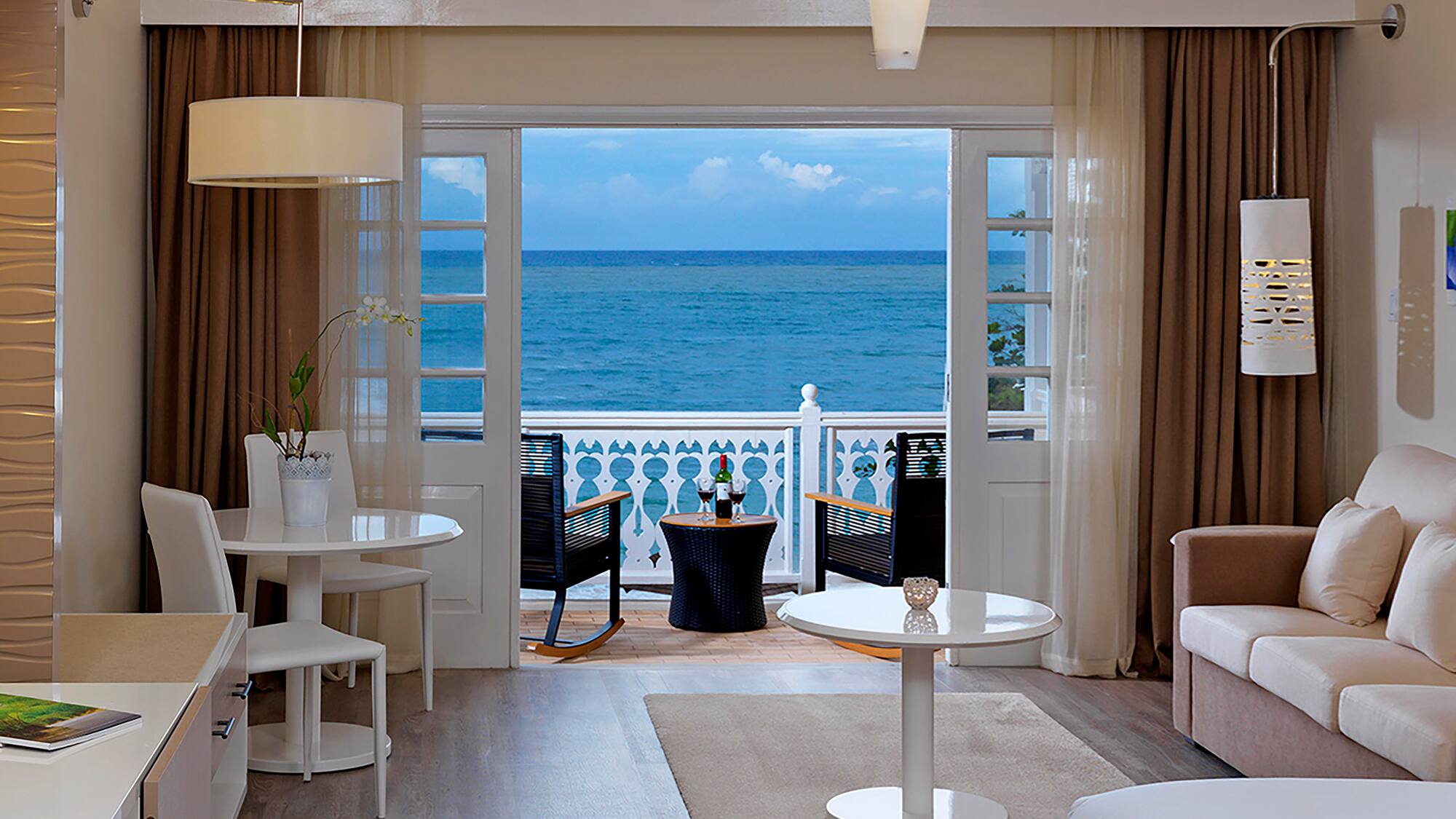 a room with a view of the ocean