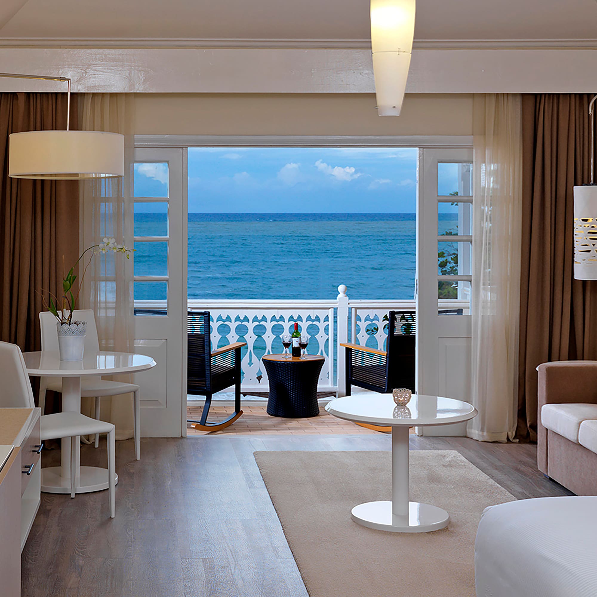 a room with a view of the ocean