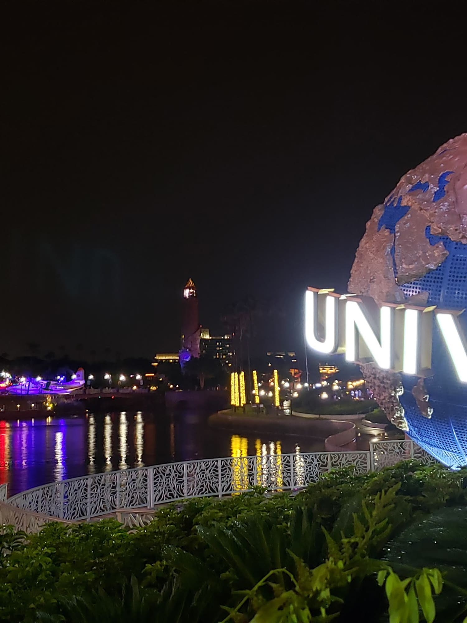 a large globe with lights on it