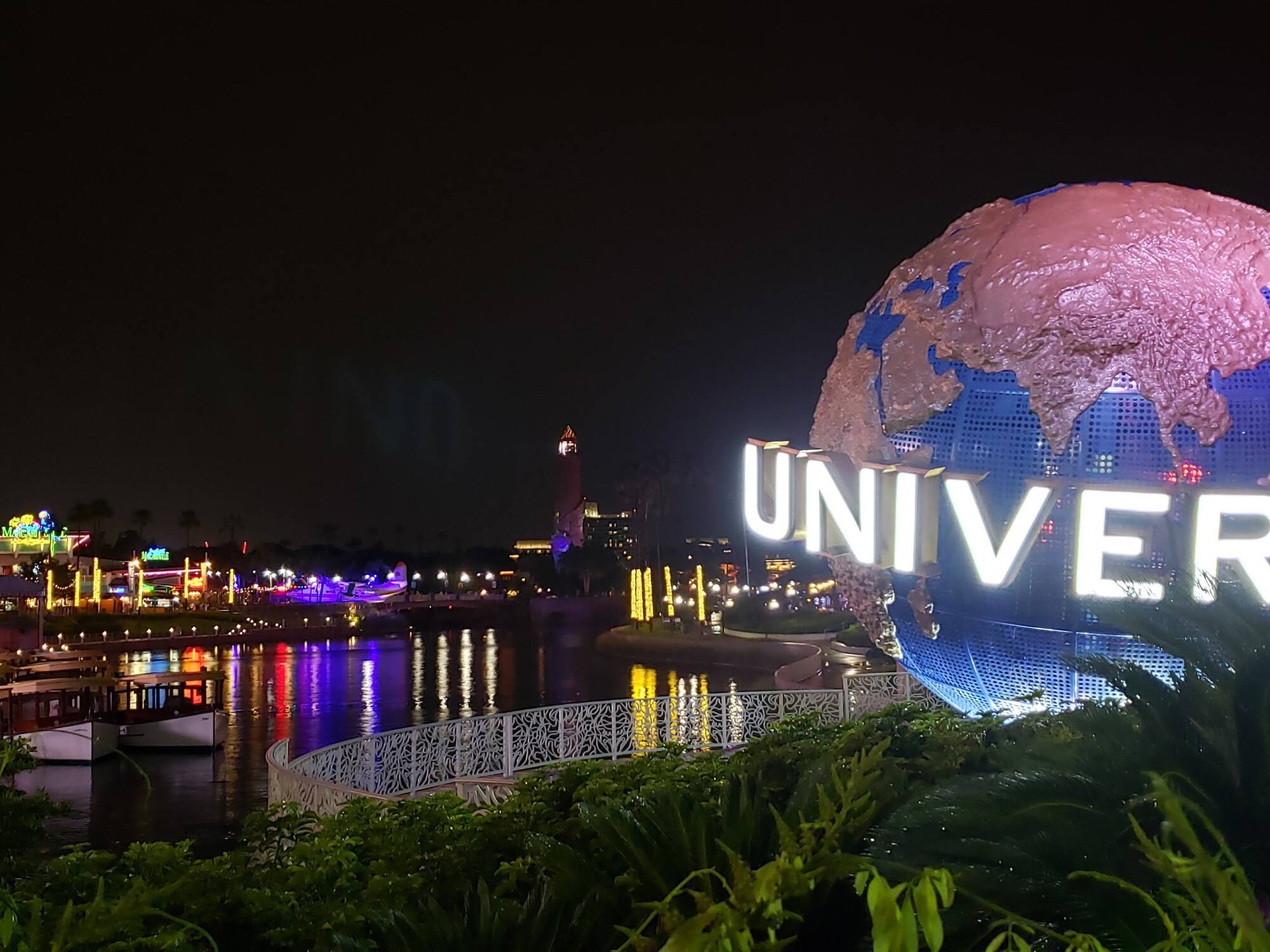 a large globe with lights on it