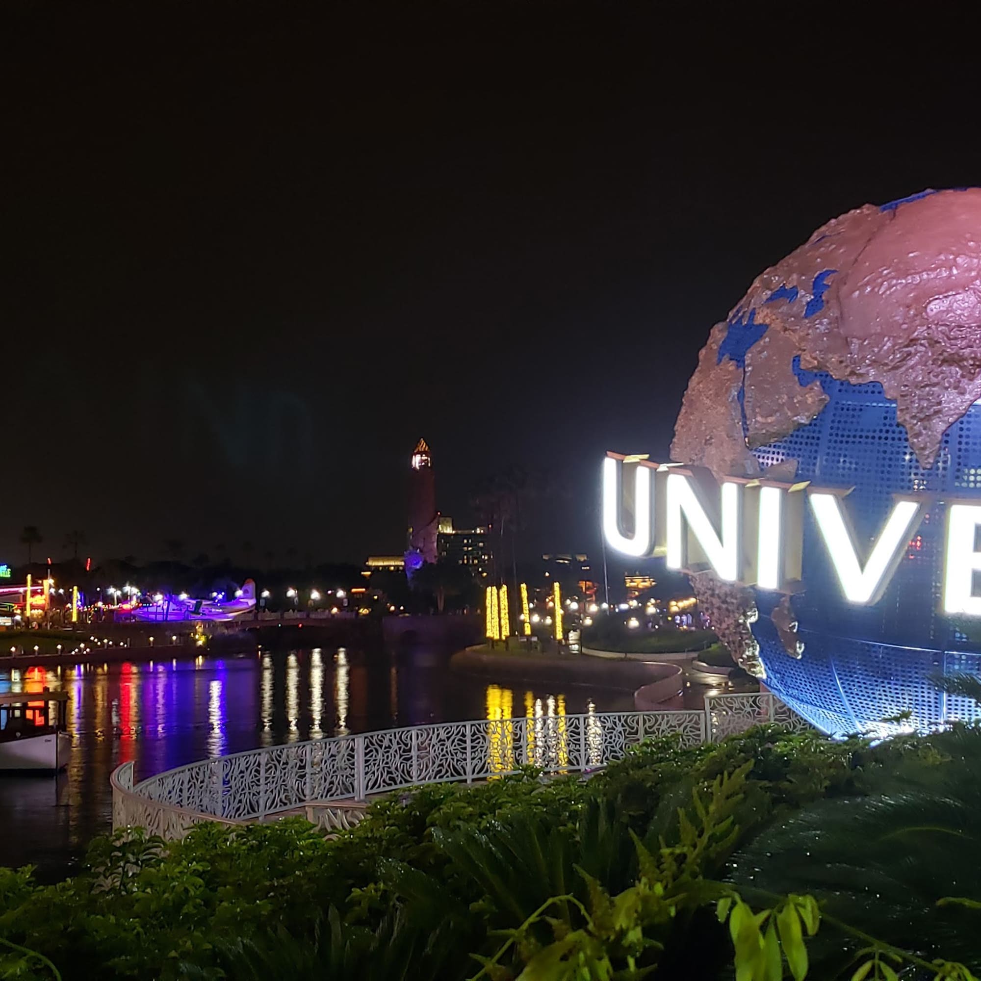 a large globe with lights on it