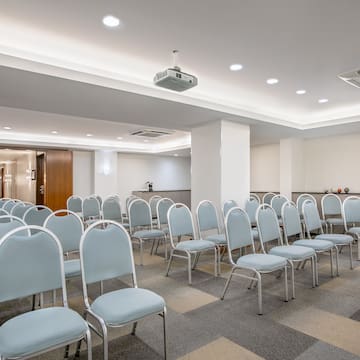 a room with many chairs