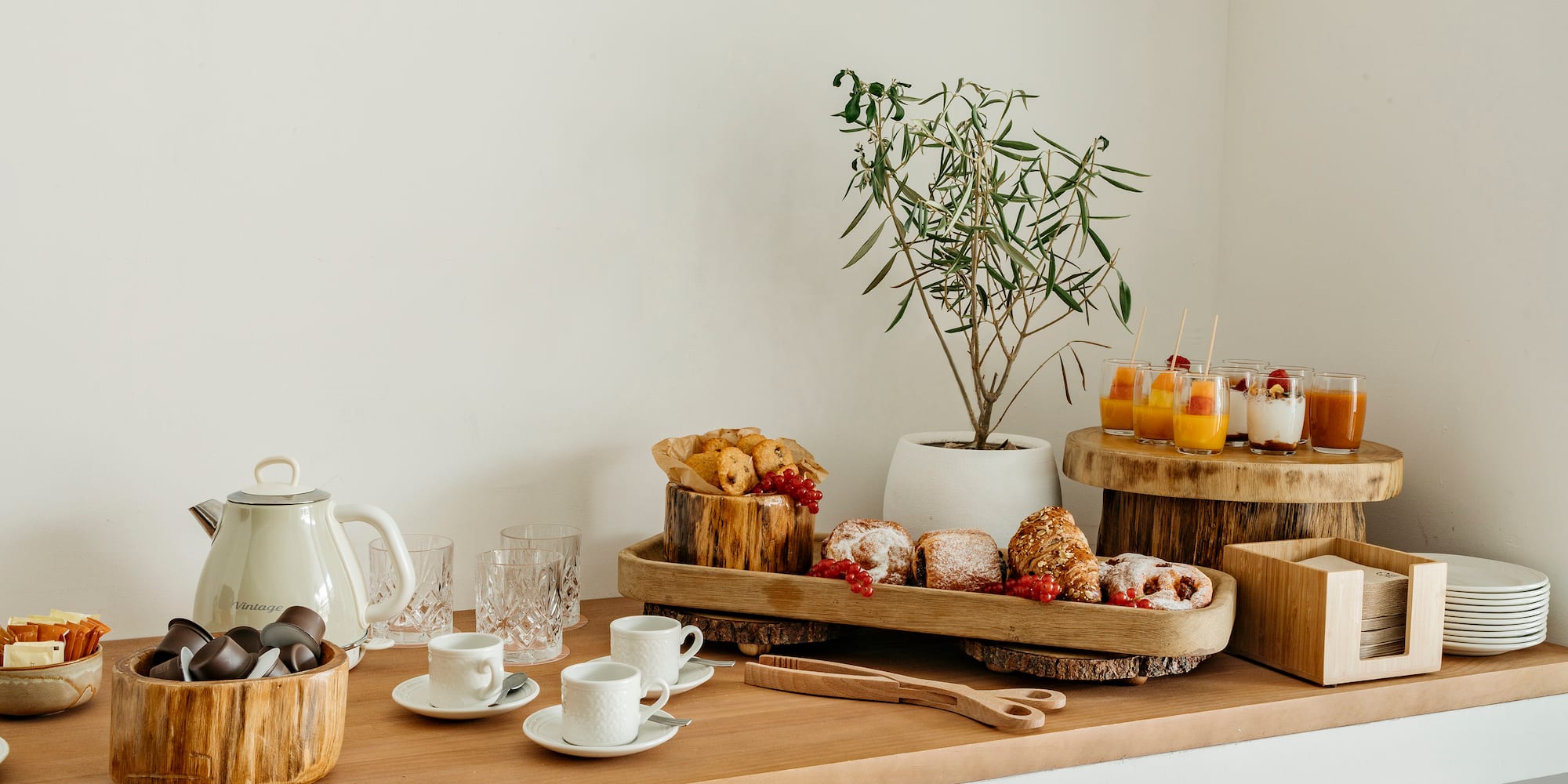 a table with food on it
