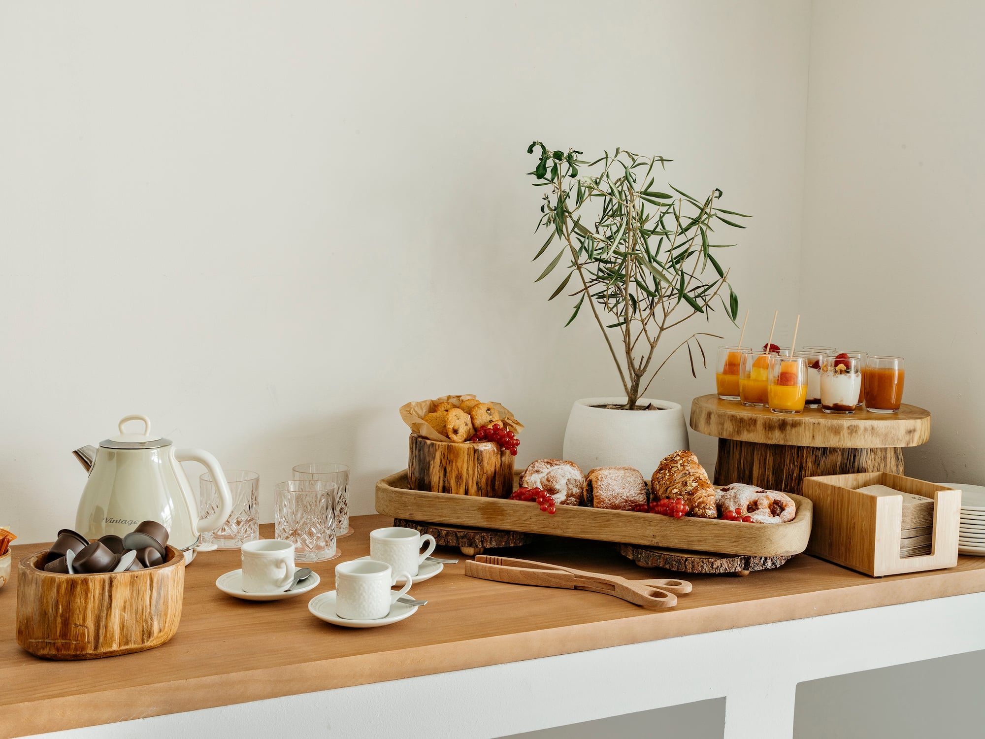 a table with food on it