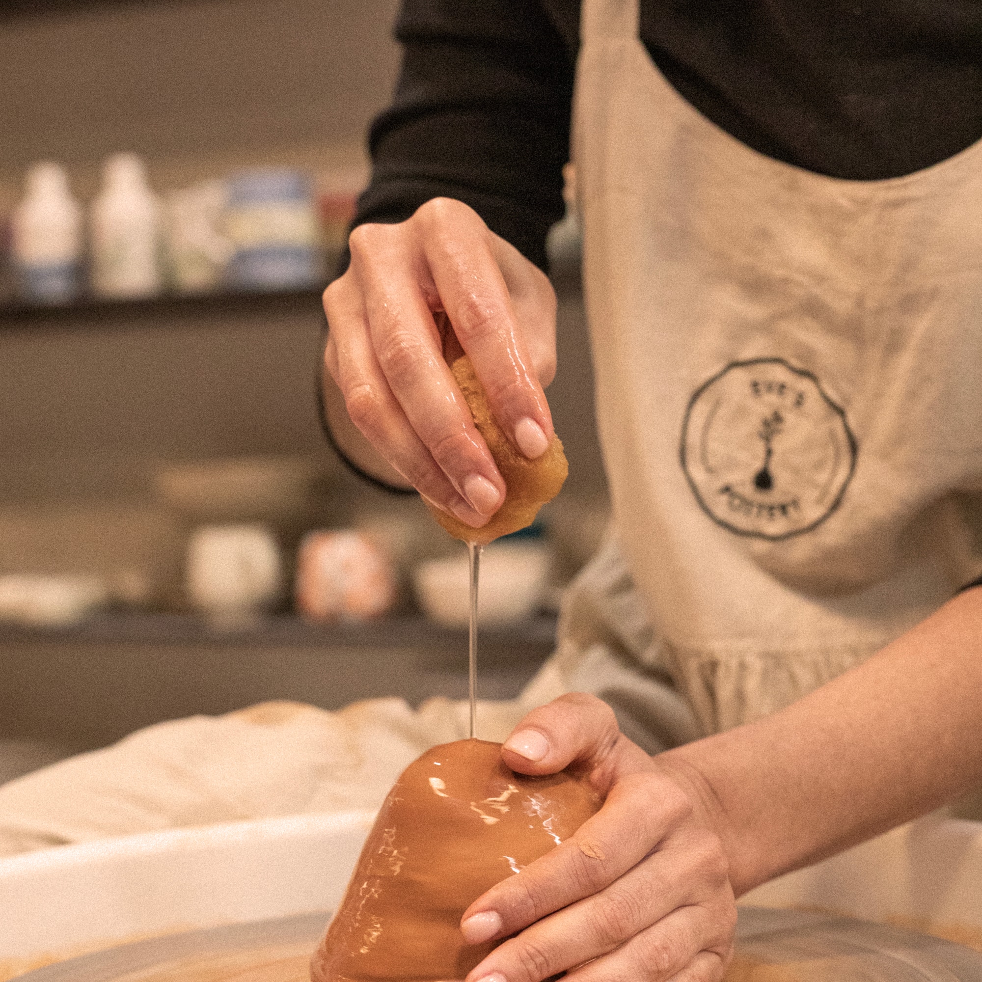 a person making a bowl of food