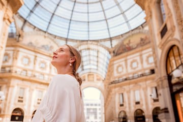 a woman looking up at the sky