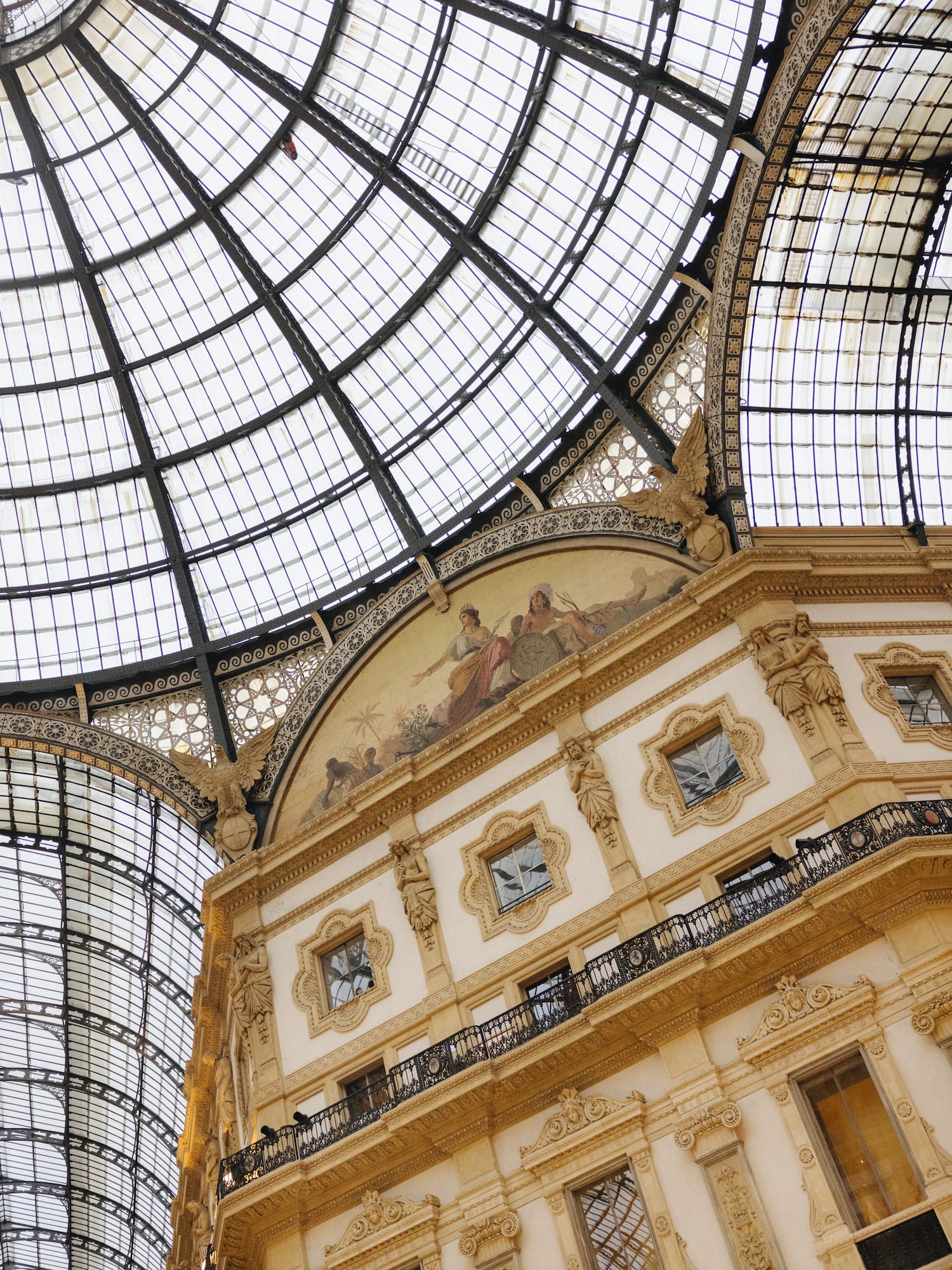 a glass roof of a building