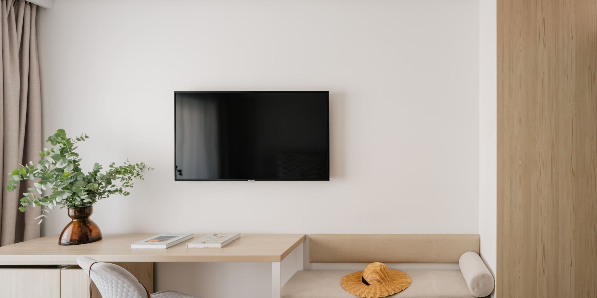 a tv on the wall