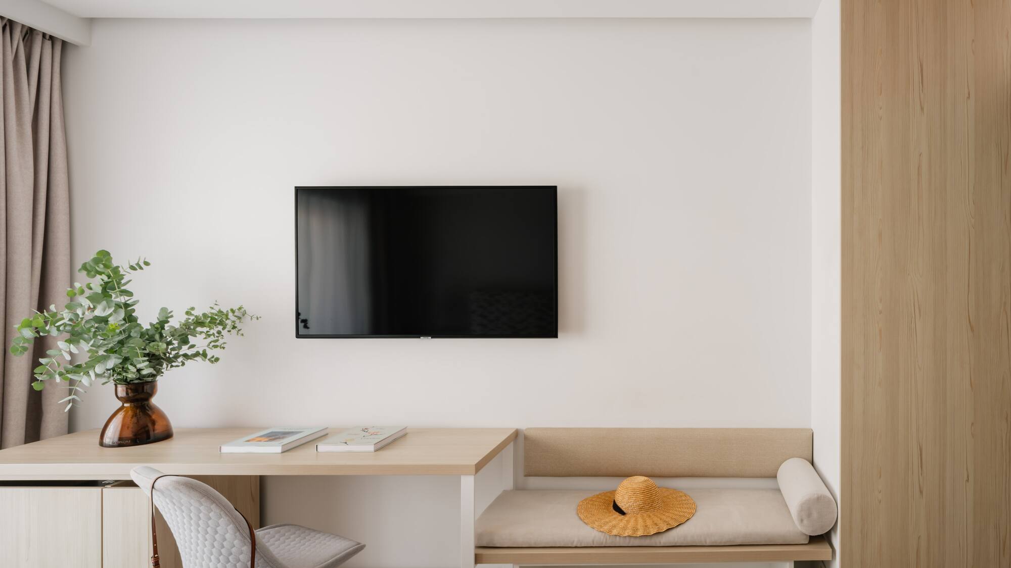 a tv on the wall