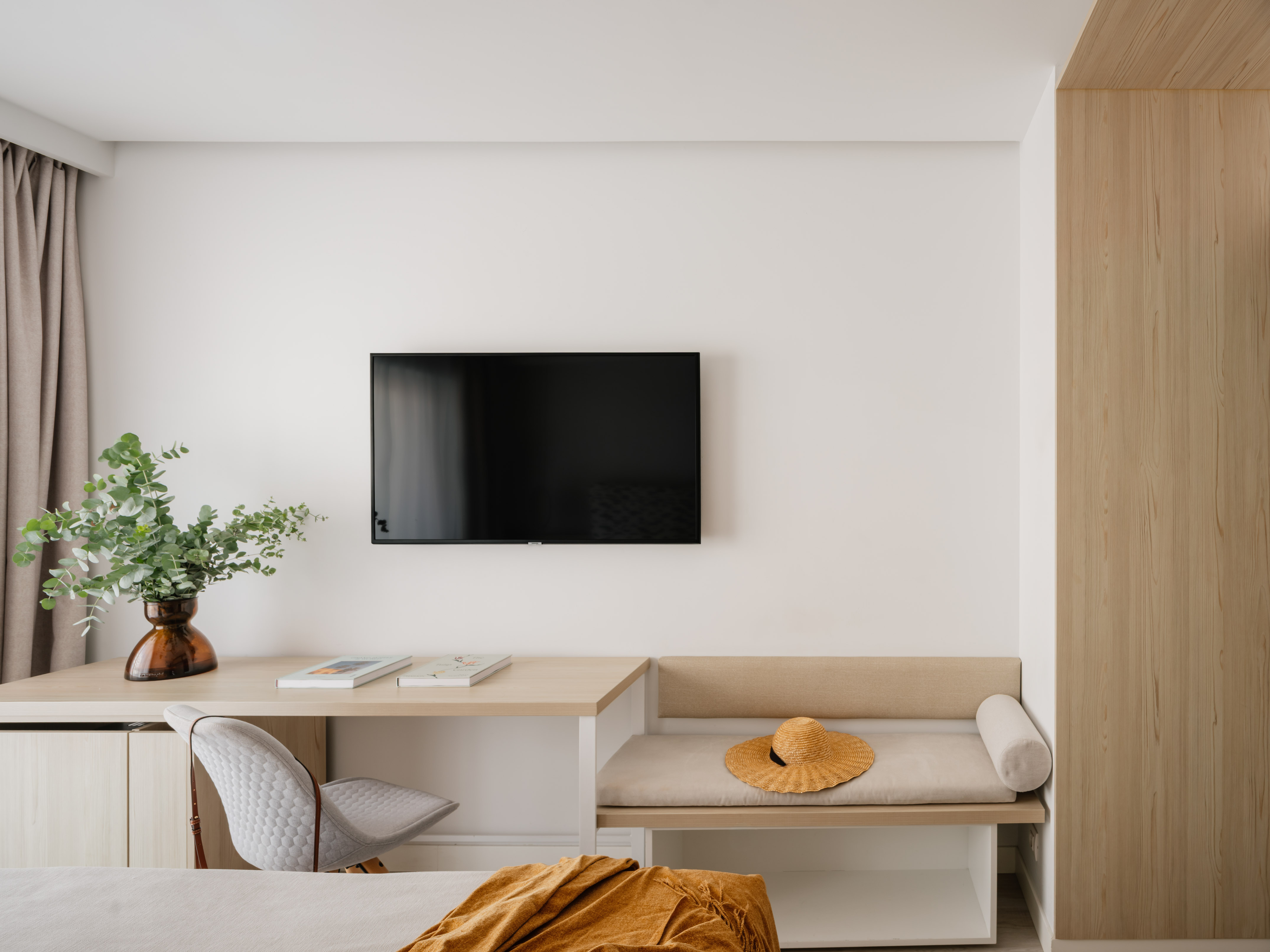 a tv on the wall