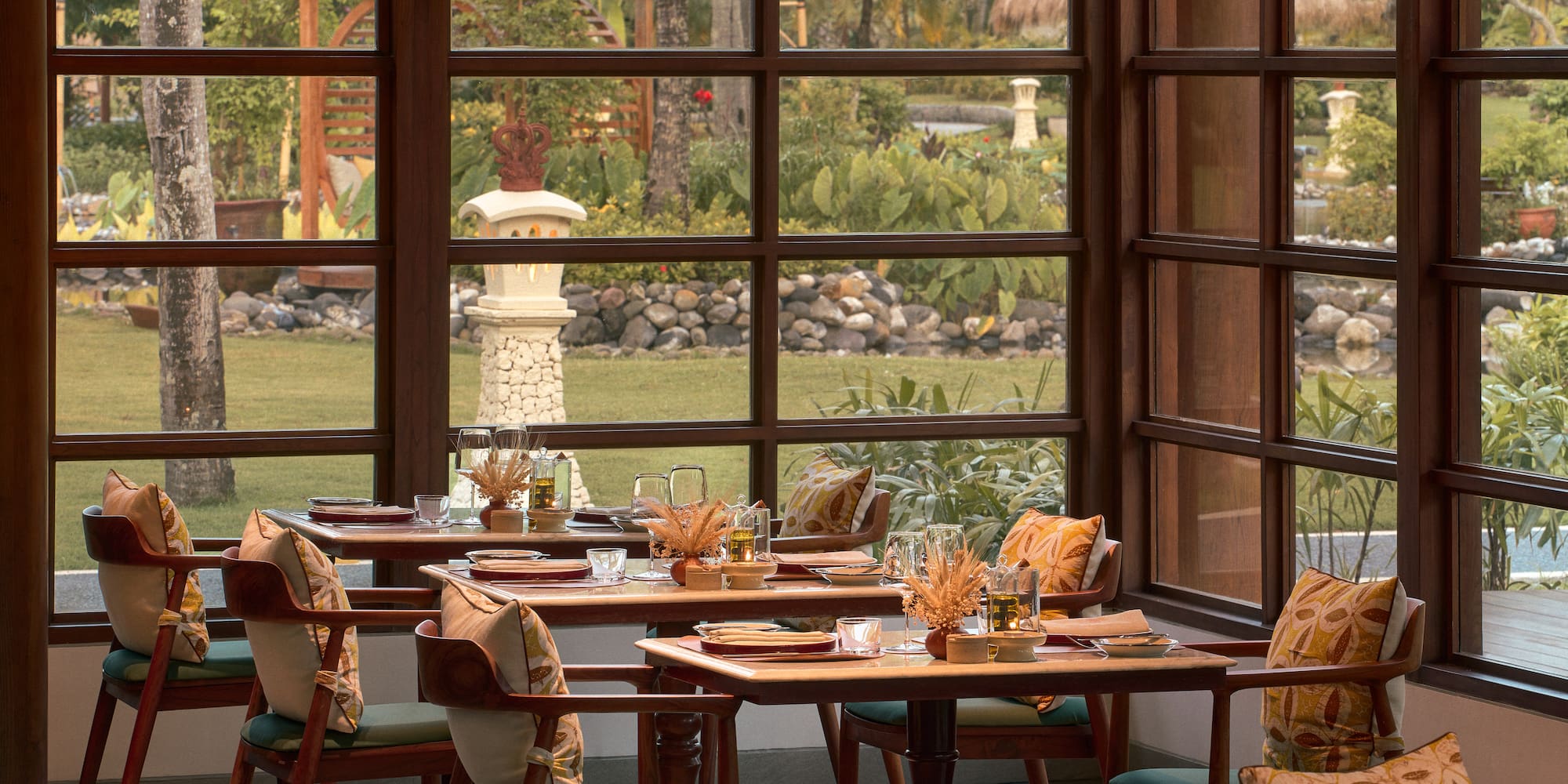 a restaurant with tables and chairs