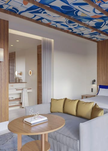 a room with a bed and a couch