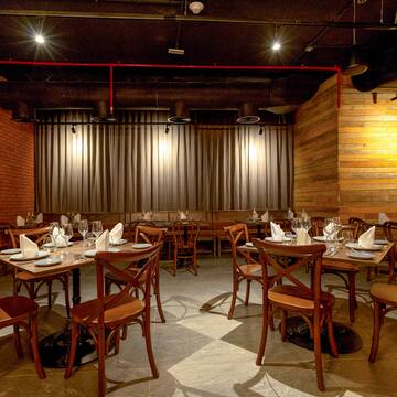 a room with tables and chairs