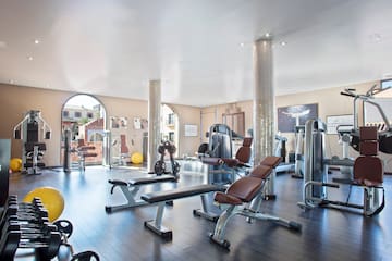 a large gym with exercise equipment
